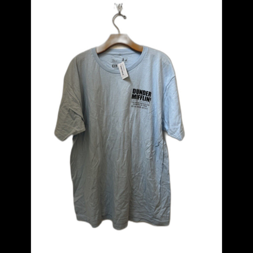DUNDER MIFFLIN THE OFFICE BLUE GRAPHIC SHIRT XL (L7)
